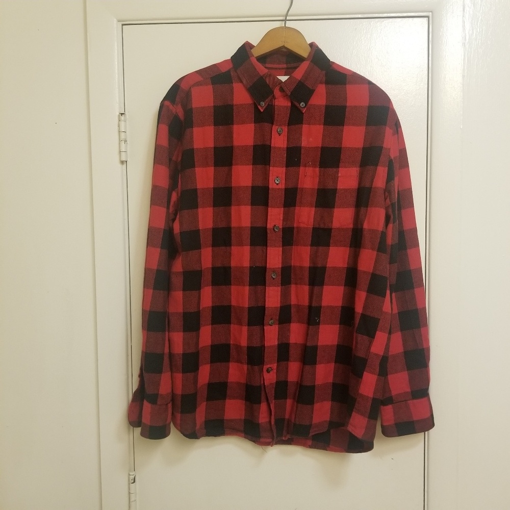 St. John's Bay red & black button down